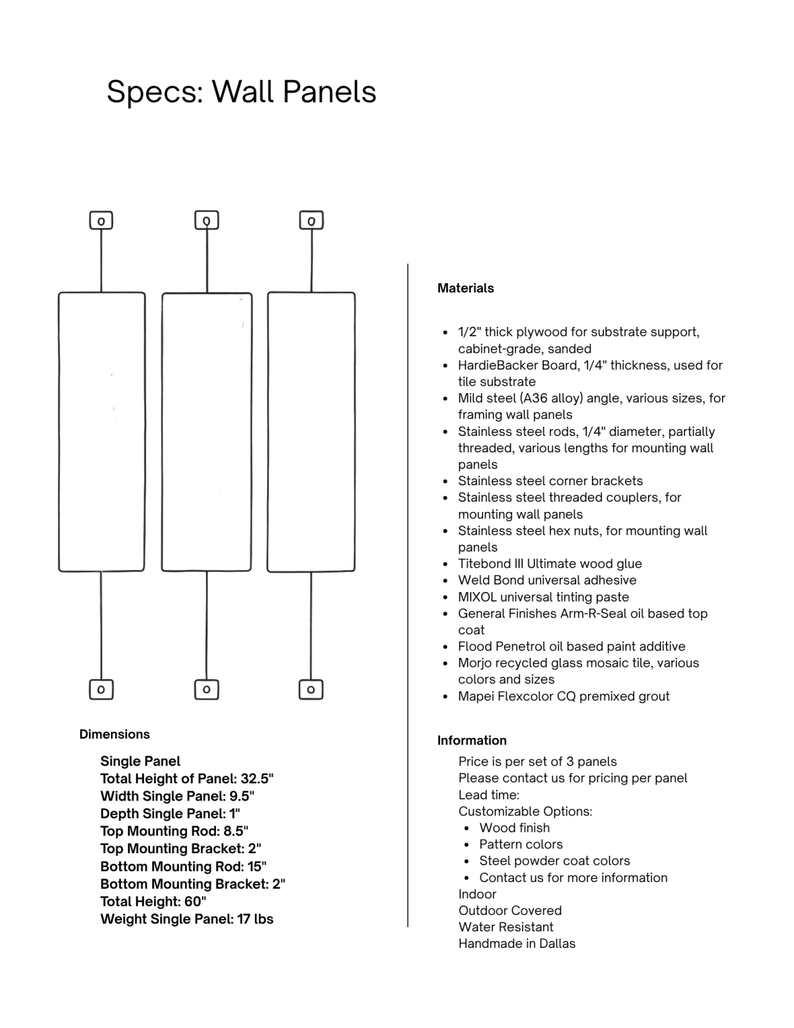Spec Sheet: Wall Panel – Aaron Lyons